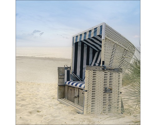 PURE LIVING Schilderij glas Beach Chair 30x30 cm