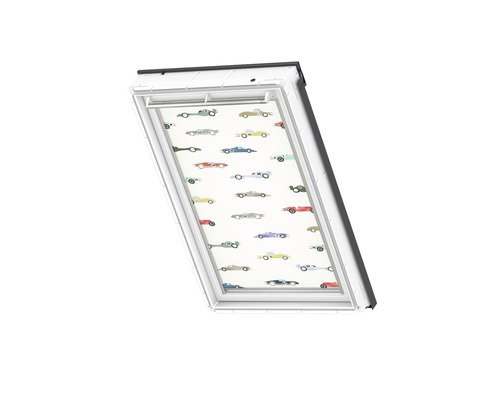 Dakvenster rolgordijn met auto motieven