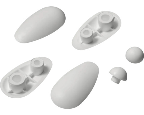 Verschillende witte meubelglijders van kunststof