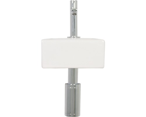 Wastafel met kraan van keramiek en metaal