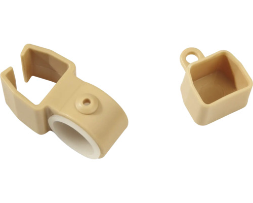 GARDINIA Houder met eindkappen voor U-rails beige 2 stuks