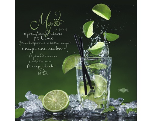 PURE LIVING Schilderij glas Mojito 30x30 cm