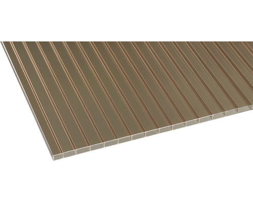GUTTA Acryl Kanaalplaat, brons, 2000x980x16 mm Polycarbonaat plaat voor dakbedekking