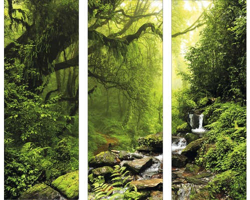 PURE LIVING Schilderij glas Fairy Tale Forest set van 3 stuks