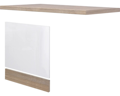 FLEX WELL Vaatwasserpaneel inclusief plint en werkblad Valero wit 110x60x86 cm Meubelonderdelen: blad, deur en sokkel