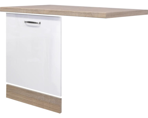 FLEX WELL Vaatwasserpaneel inclusief plint en werkblad Valero wit 110x60x86 cm Keukenkast met deur en werkblad