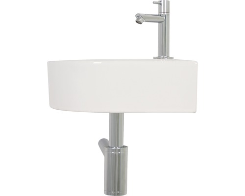 Keramische wastafel met kraan en sifon