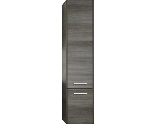 PELIPAL Hoge badkamerkast met greep 168x38,3x33 cm grafiet structuur horizontaal Hoge badkamerkast met twee laden