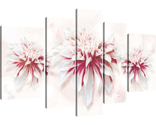Schilderij canvas bloemen set van 5 stuks