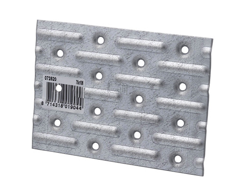 Metalen verbindingsplaat 76x106 millimeter met gaten