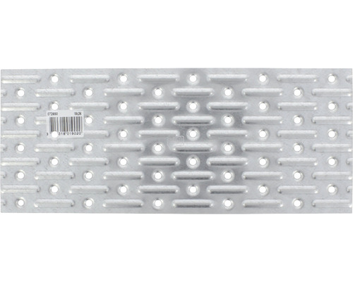 Metalen plaat met gaten en reliëfpatroon