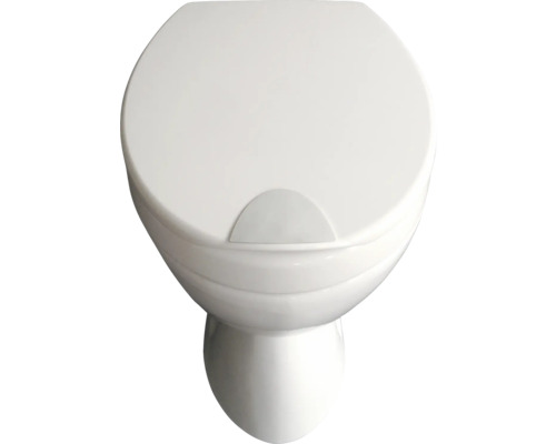 Wit staand toilet met gesloten deksel