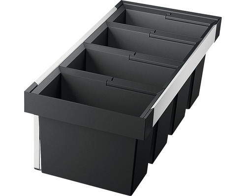 Afvalscheidingssysteem voor keukenkasten met drie containers