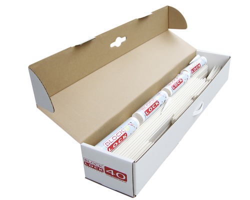 Block Lock afstandhouders in geopende verpakking