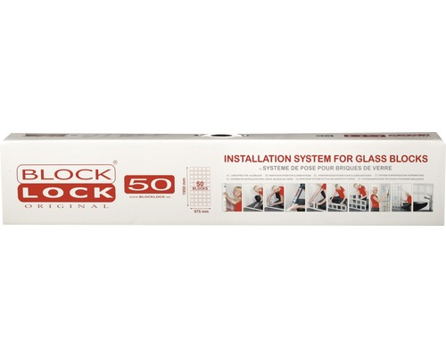 Block Lock montage-box voor 50 glazen bouwstenen Block Lock montage-box voor 50 glazen bouwstenen