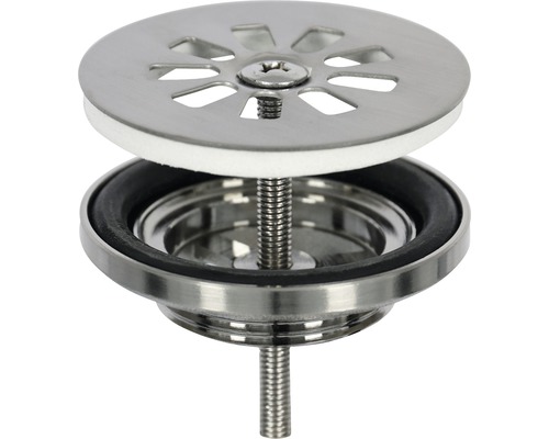 Spoelbakzeef van metaal met schroef