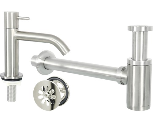 Wastafelkraan met sifon en afvoergarnituur