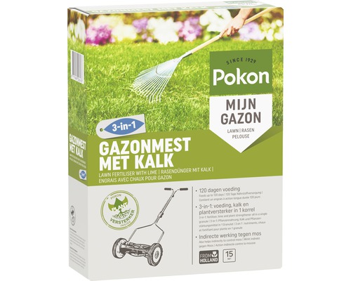 Pokon gazonmest met kalk 3-in-1 verpakking