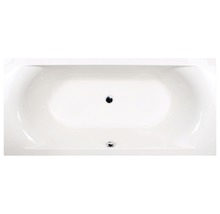 Rechthoekig bad gezien van boven met afvoer