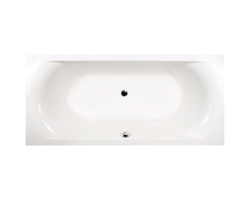 Rechthoekig bad gezien van boven met afvoer