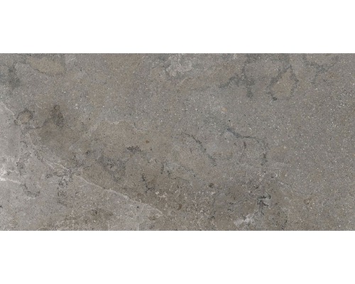 Wand- en vloertegel Dover beige-bruin 45x90 cm Close-up van een grijze vloertegel met steenmotief
