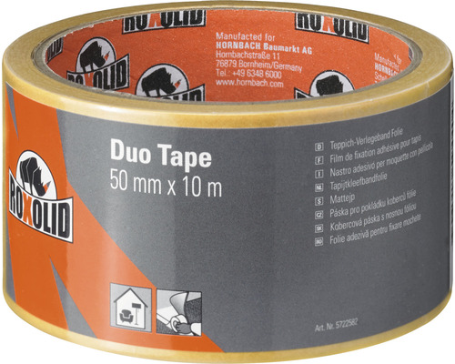ROXOLID Duo Tape dubbelzijdig tapijttape bruin 50 mm x 10 m Roxolid Duo Tape 50 millimeter maal 10 meter rol