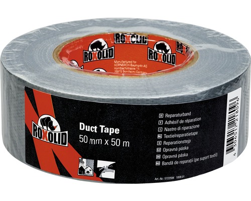 Rol grijze textieltape, 50 millimeter bij 50 meter