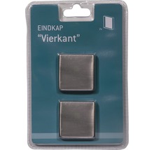 Vierkante metalen eindkappen, 2 stuks