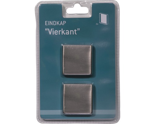 Vierkante metalen eindkappen, 2 stuks