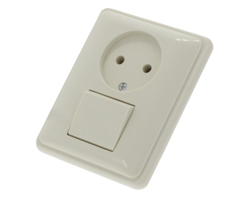 PEHA Standard Combinatie stopcontact 1-voudig + wisselschakelaar crème 80.1986 W Stopcontact met schakelaar