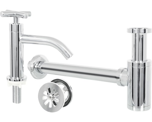 Wastafelkraan inclusief sifon en afvoergarnituur