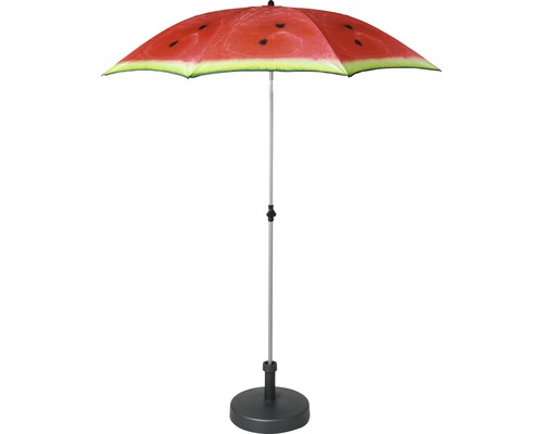 Parasol met watermeloenpatroon en standaard