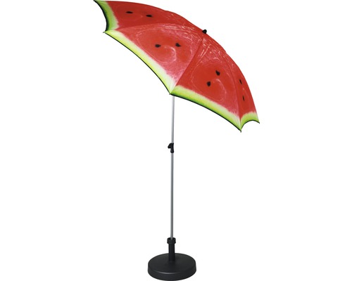 Parasol met watermeloenpatroon en standaard