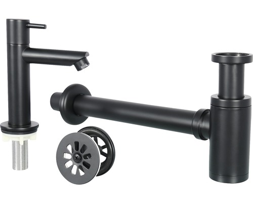 Wastafelkraan, sifon en afvoergarnituur van metaal