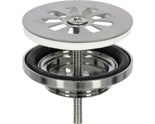 Spoelbak zeefmand van metaal met schroef