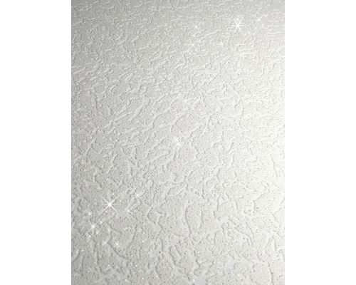 ERISMANN Vliesbehang effen glitter wit Behang met pleisterstructuur