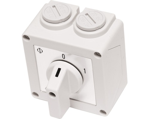 Eenfasige inbouwschakelaar met de standen 0 en 1