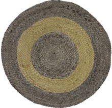 Rond vloerkleed van jute met tweekleurig ontwerp