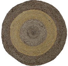 Rond jute vloerkleed met concentrische cirkels