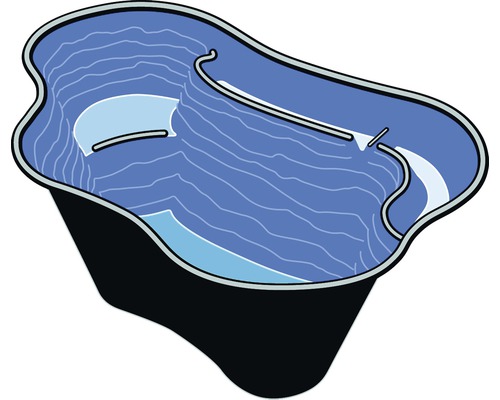 Zwembadillustratie met waterlijnen