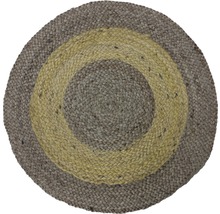 Rond jute tapijt met concentrisch ontwerp