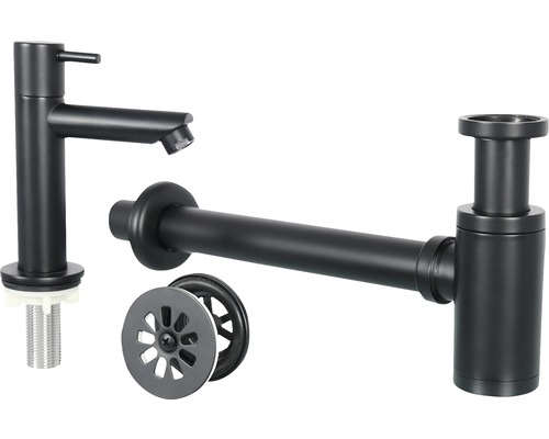 Wastafelkraan, sifon en afvoergarnituur van metaal