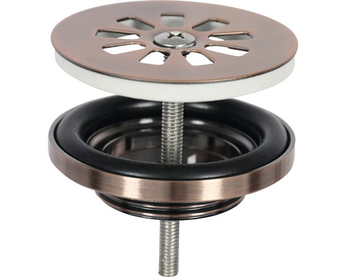 Wastafelplug met schroef en afdichting