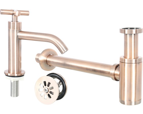 Wastafelkraan met sifon en afvoergarnituur