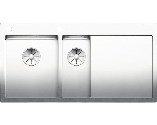 RVS spoelbak met twee bakken en afdruiprek