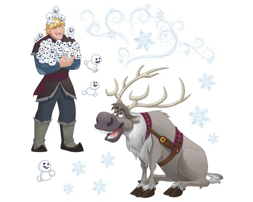 Muursticker met de figuren Kristoff en Sven uit de film Frozen.