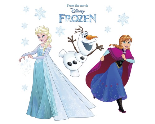 Muursticker met de karakters Elsa, Anna en Olaf uit de film Frozen