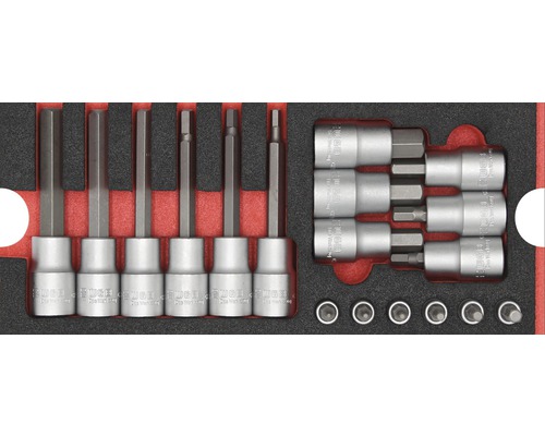 WGB Inleg voor gereedschapswagen met punt doppenset Torx 1/4 + 1