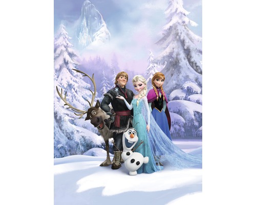 KOMAR Fotobehang papier 4-498 Disney Edition 4 Frozen winterland 184x254 cm Scène met personages uit de film Frozen tegen een besneeuwd landschap