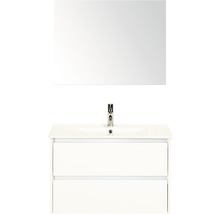 Wastafel met onderkast en spiegel voor de badkamer
